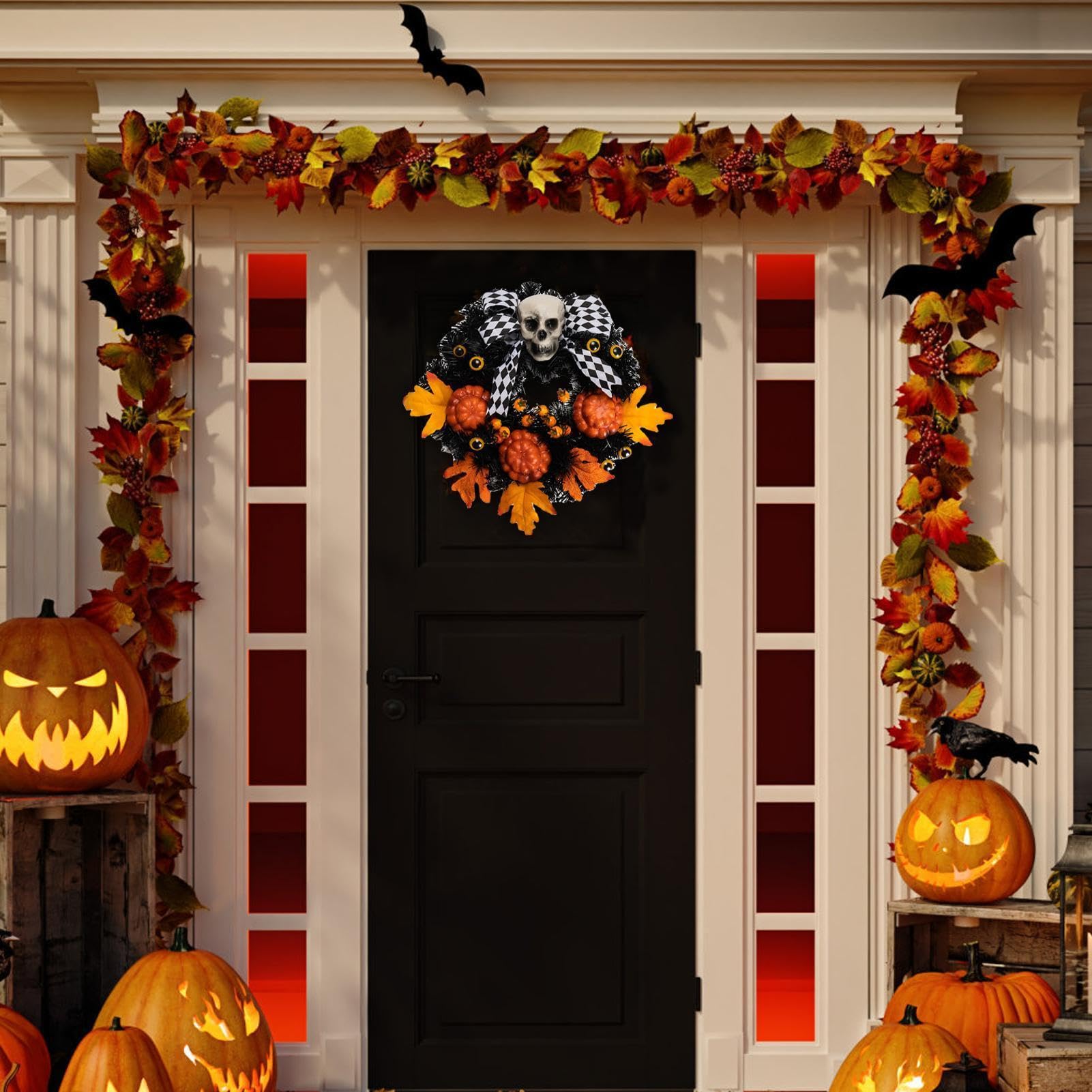 Coronas Halloween Letrero Artesanal LED Hueso Artificial