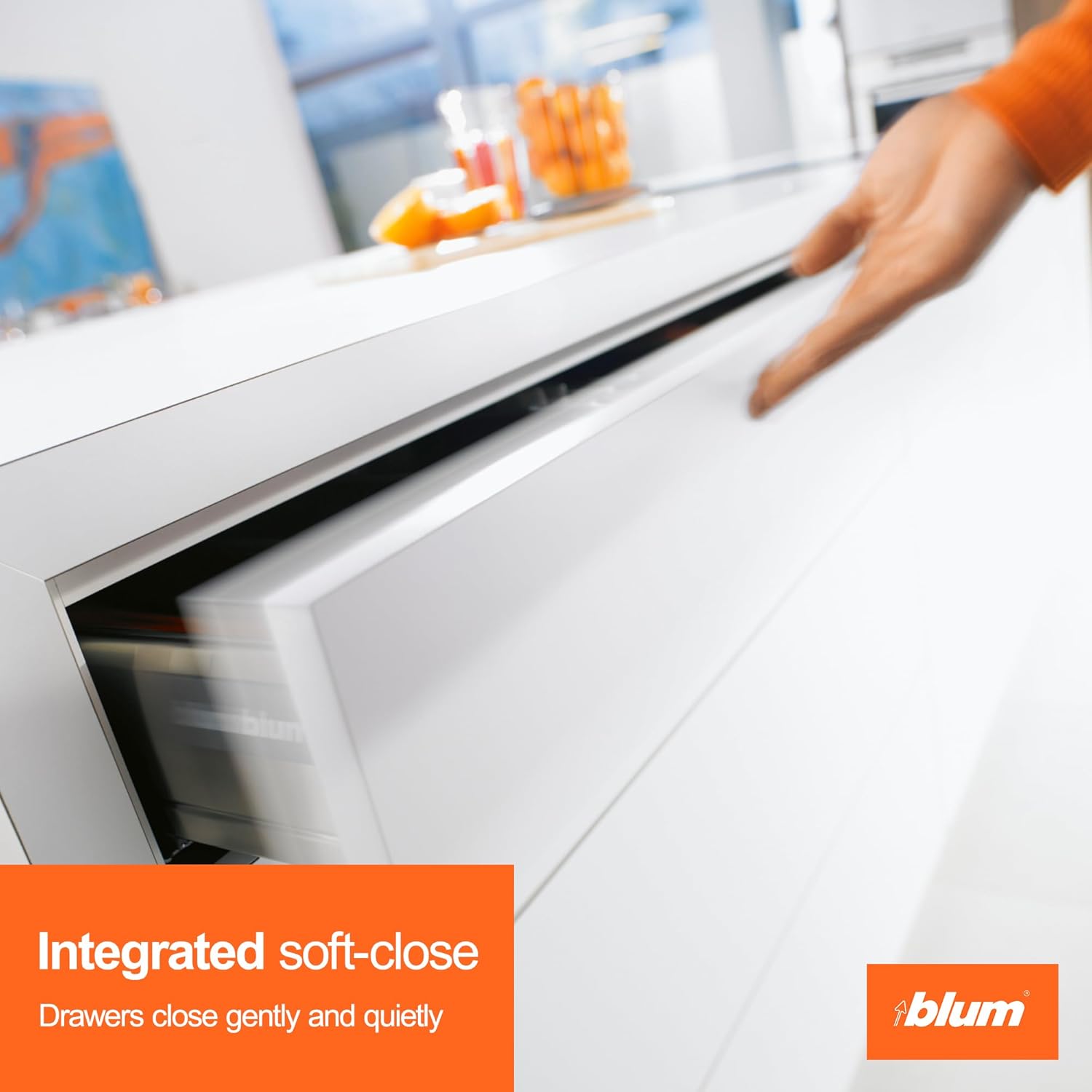 Blum Tandem Plus BLUMOTION Concealed Undermount Drawer Runner Kit, 18-Inch, Full Extension, Soft-Close, Steel, 100 lb. Load Capacity for Wood Drawers