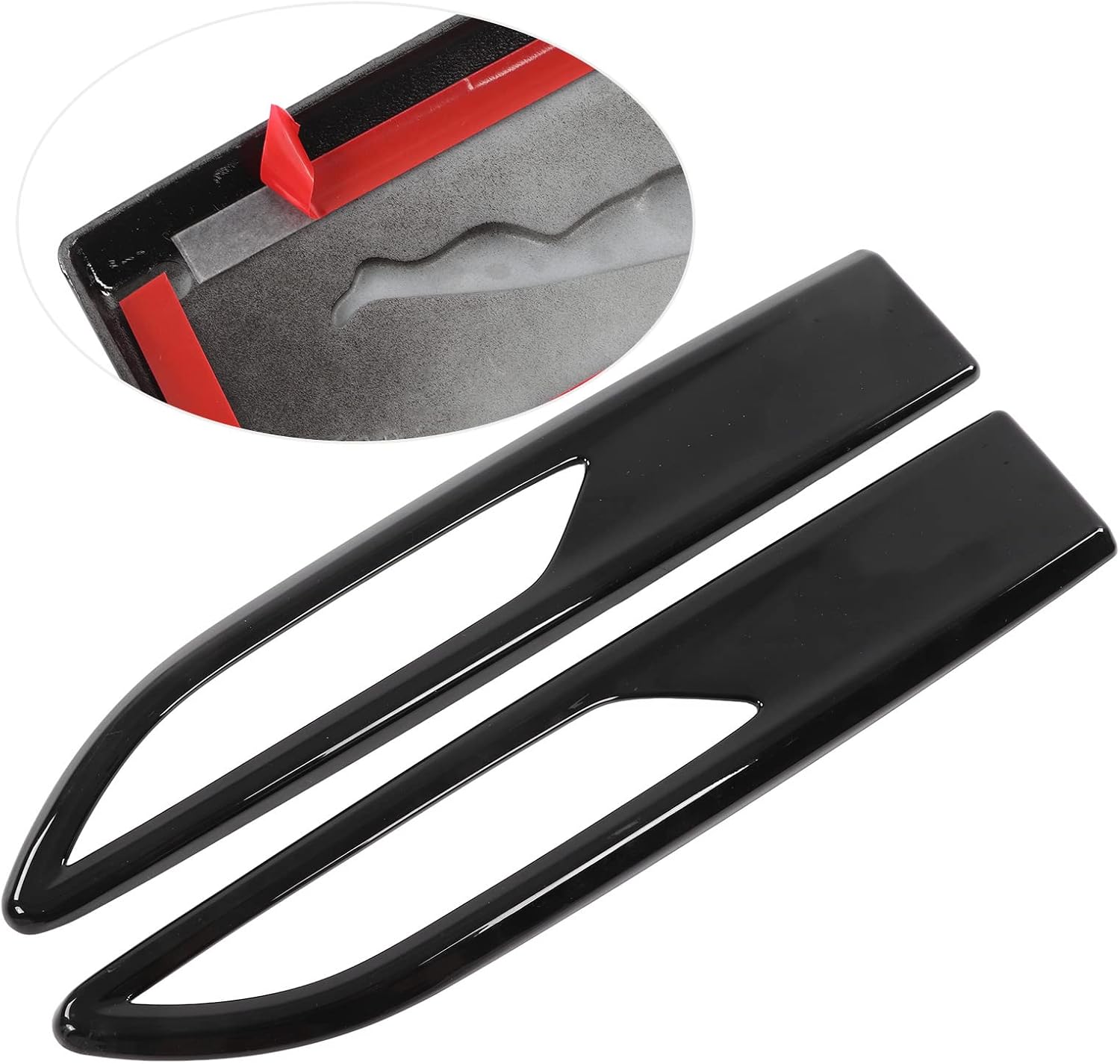 Side Light Surrounds Trim ABS Black 2pcs Replacement for FPACE XFL 2021 Exterior Decoration Accessories