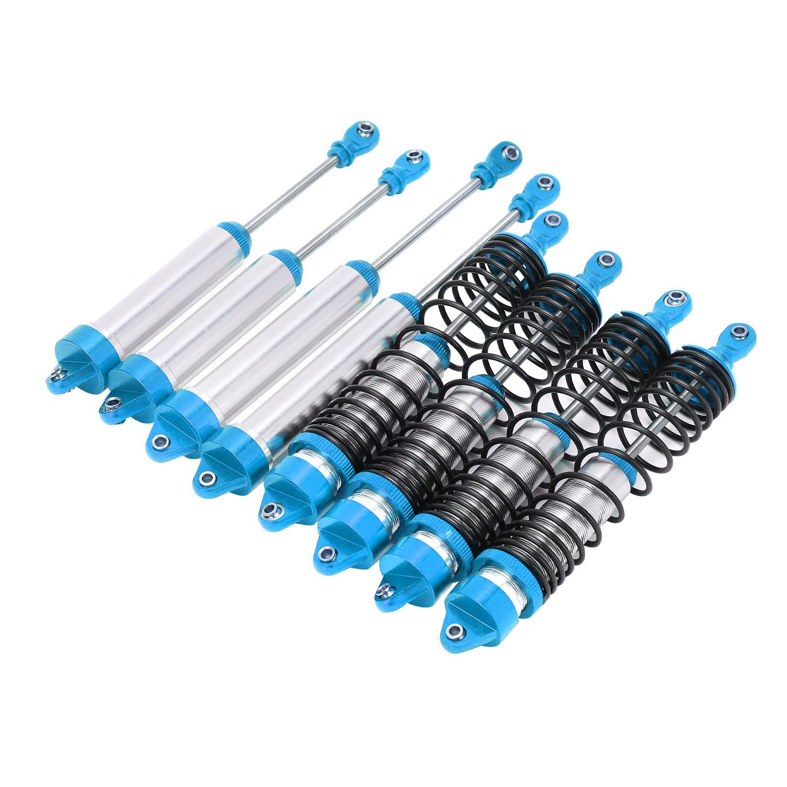 Set di Ammortizzatori RC Durevoli Ammortizzatori Anteriori e Posteriori in Alluminio Leggero per 1/7 UDR 4 Pezzi (Blu)