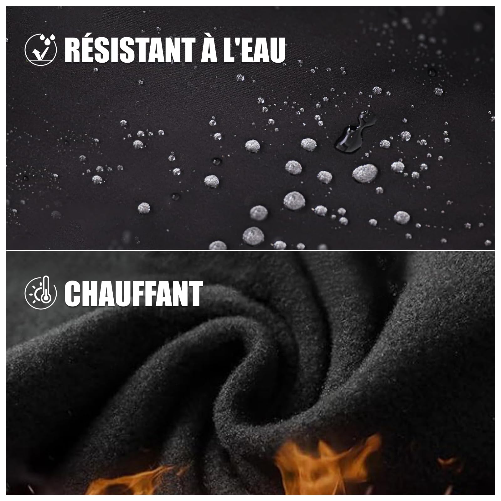 WORK IDEA Pantalon de randonnée exigeant pour Femme, matériau imperméable, Coupe élastique, Chaleur hivernale, Fermetures éclair contrastées
