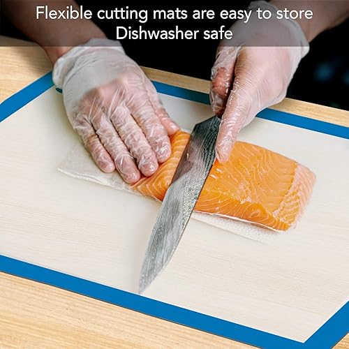 Miniatura 5 de Cut N' Funnel - Alfombrillas de plástico flexible de colores surtidos con bordes e iconos de alimentos, paquete de 4 unidades de 15 x 11.5 pulgadas,