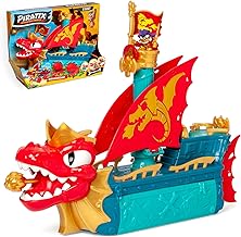 Piratix Dragon Ship - 3-in-1 All-Terrain Piratix Dragon Ship - Land, Sea & Air - Contains 1 Dragon Boat, 1 Exclusive Piratix, 1 Exclusive Treasure, 1 Flag and 1 Projectile