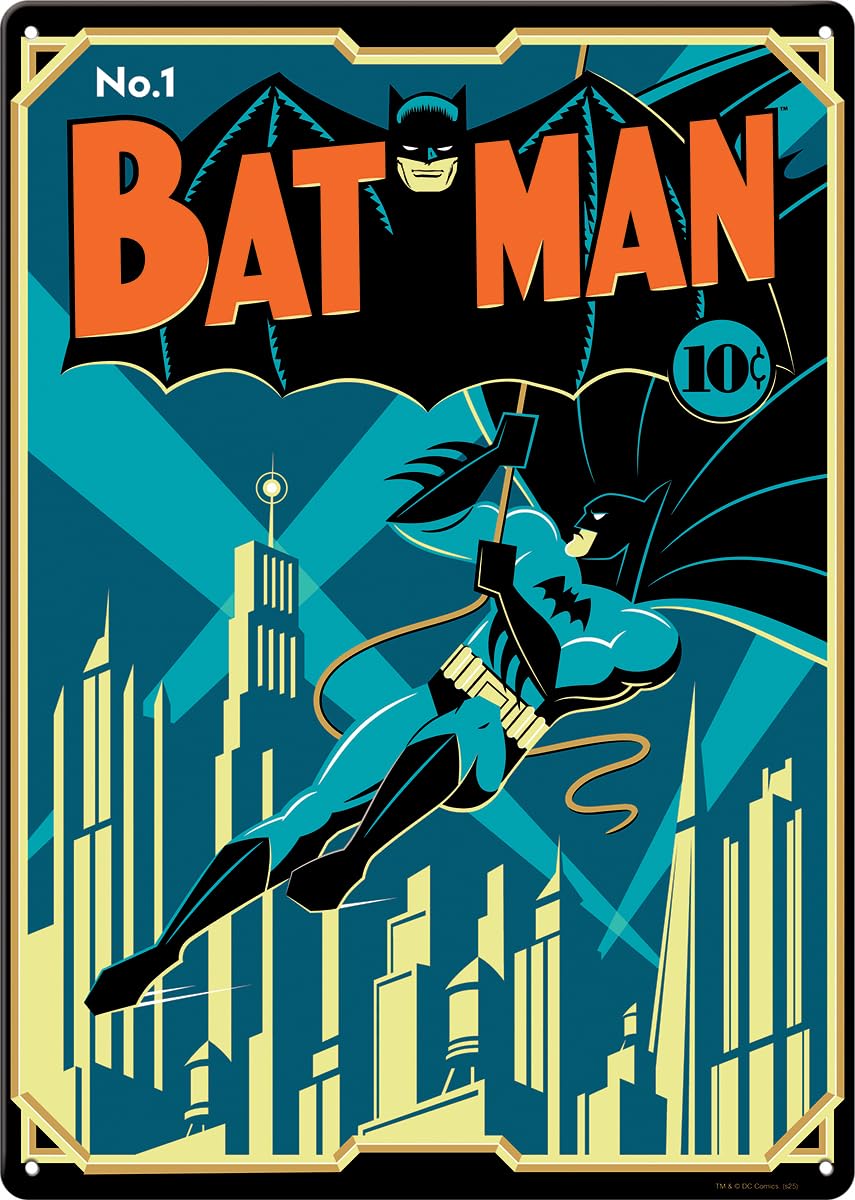 Ata-Boy DC Comics Batman Classic Metal Sign Size 11.5 Inch x 8.25 Inch