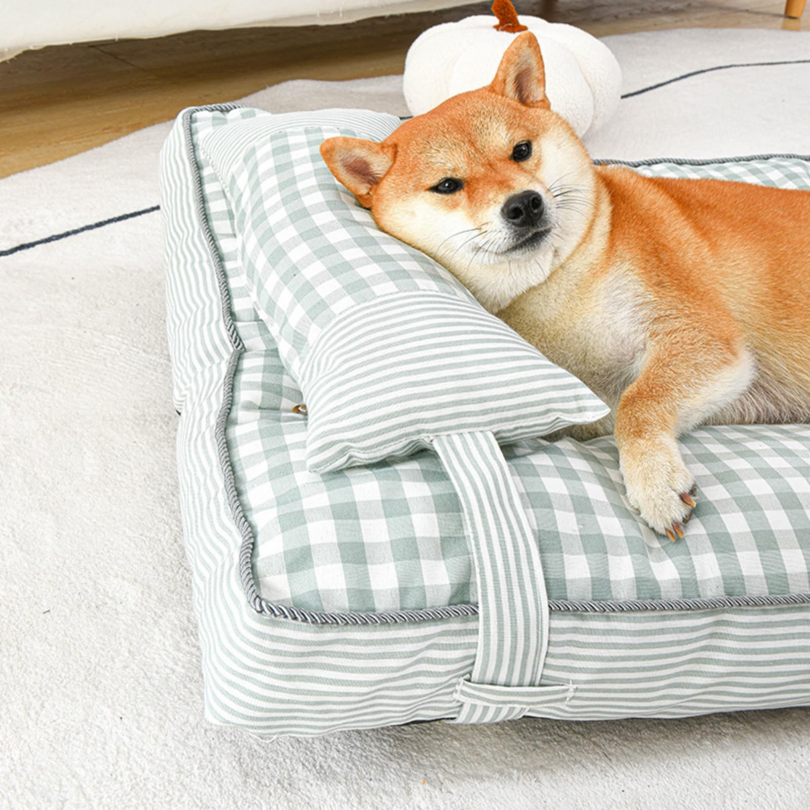 champracer Hundebett waschbar mit abnehmbarem Kissen Hundekissen Flauschig mit rutschfeste Unterseite weiche Hundehütte für kleine mittelgroße Hunde und Katzen (Rot,L-100 * 68cm)
