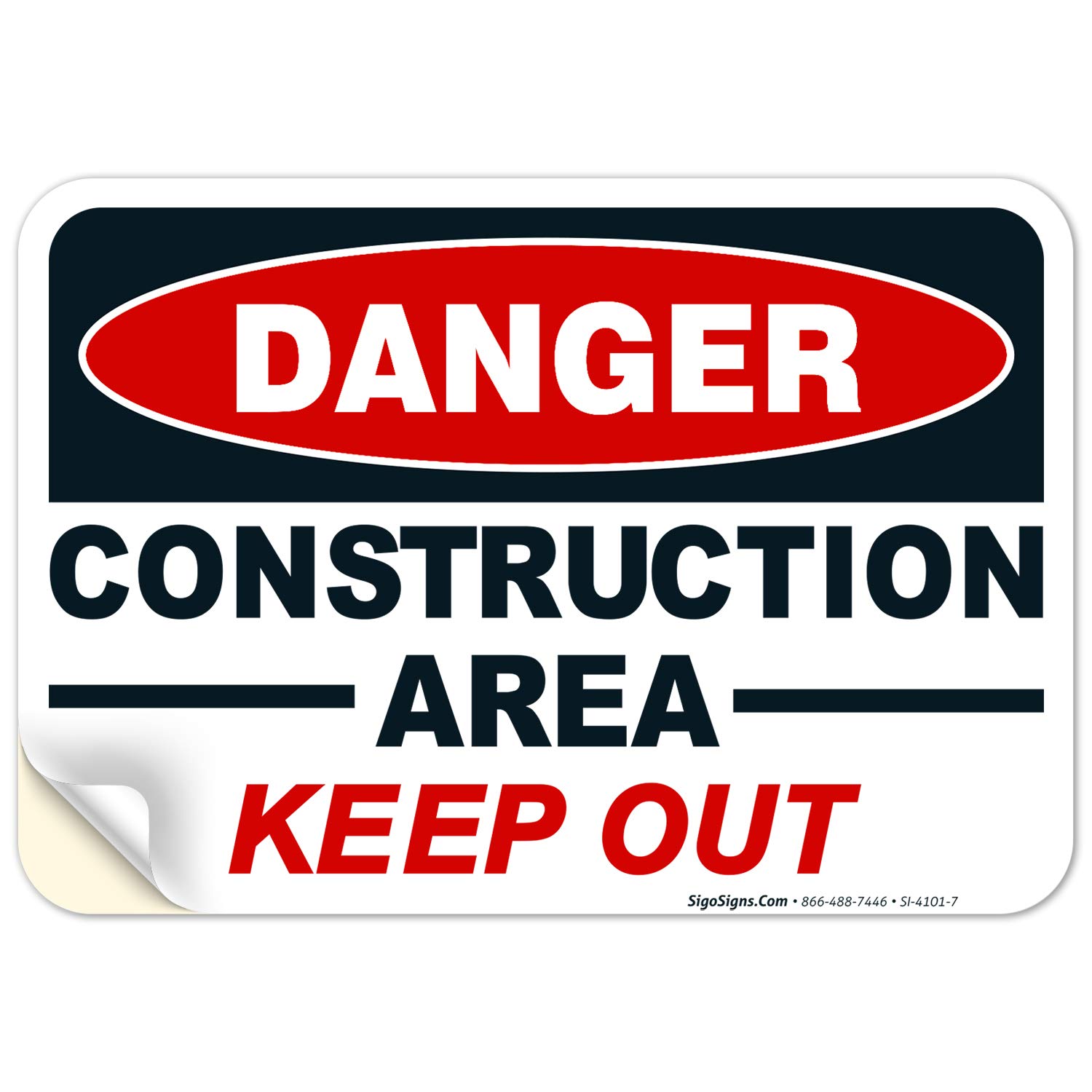 Danger Construction Area Sign, Keep Out — Amazon image 12