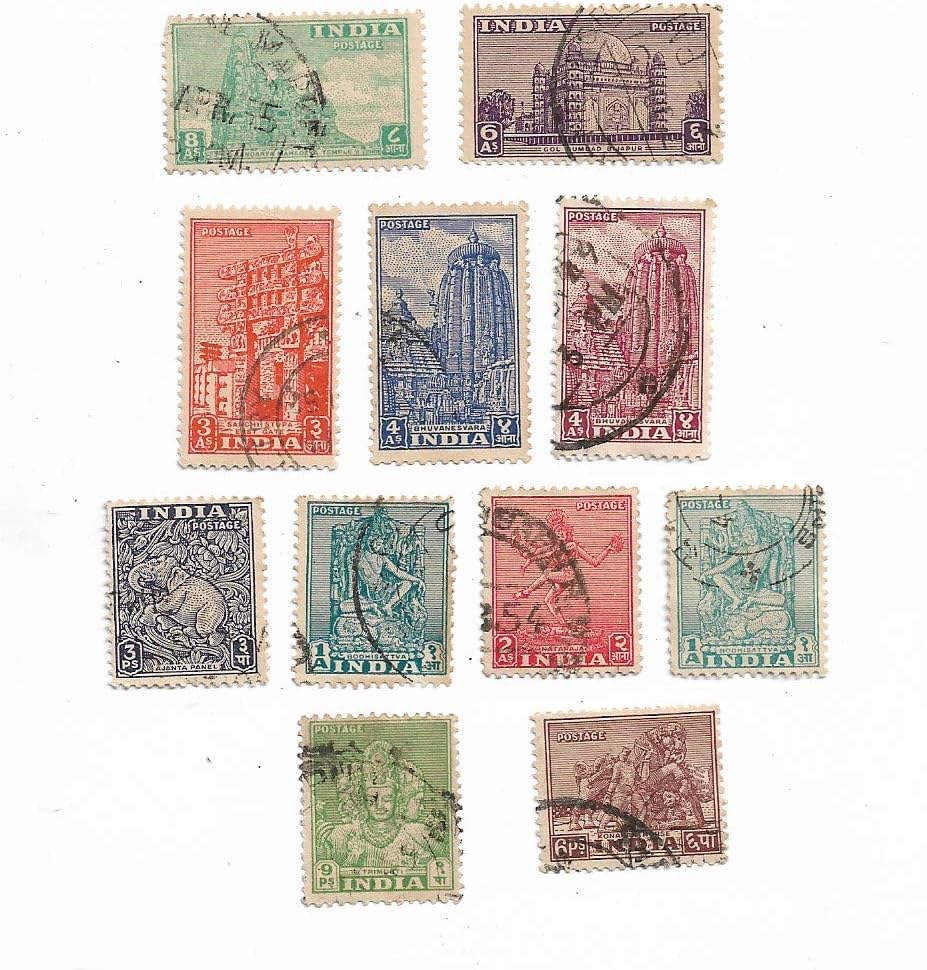 IHC Rare Collection Of 1St Series 1949 Indian Archaelogical Stamps (11 Different Stamps),WHITE