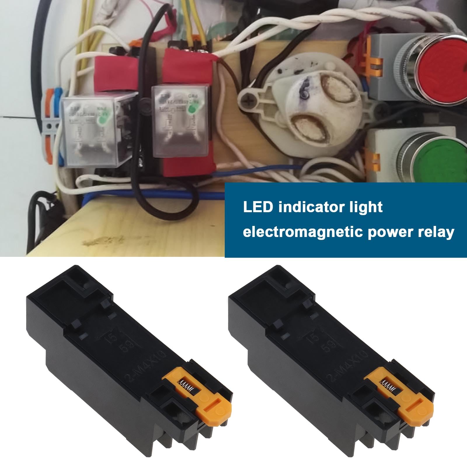 2pcs DC 12V Voyant LED Bobine Relais Puissance Électromagn. 8 Broches Prise à Bornes pour Relais Ind. Moteurs Comp./Vent.