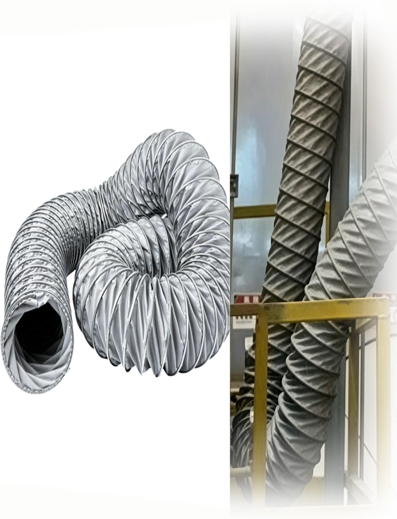 Manguera de ventilación resistente al calor, conducto flexible para escape de humo de caldera industrial, extracción de humos de soldadura, transferencia de aire, 5 m de longitud, 18 cm de diámetro