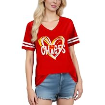 Game Day Shirt Football Shirt for Women Football Mom Gift Season V Neck Tee