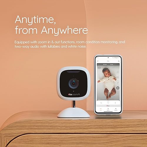 Miniatura 2 de Masimo Stork Camera, color blanco - Monitor de video para bebés de alta resolución - Funciones de acercamientosalida panorámica, alertas de