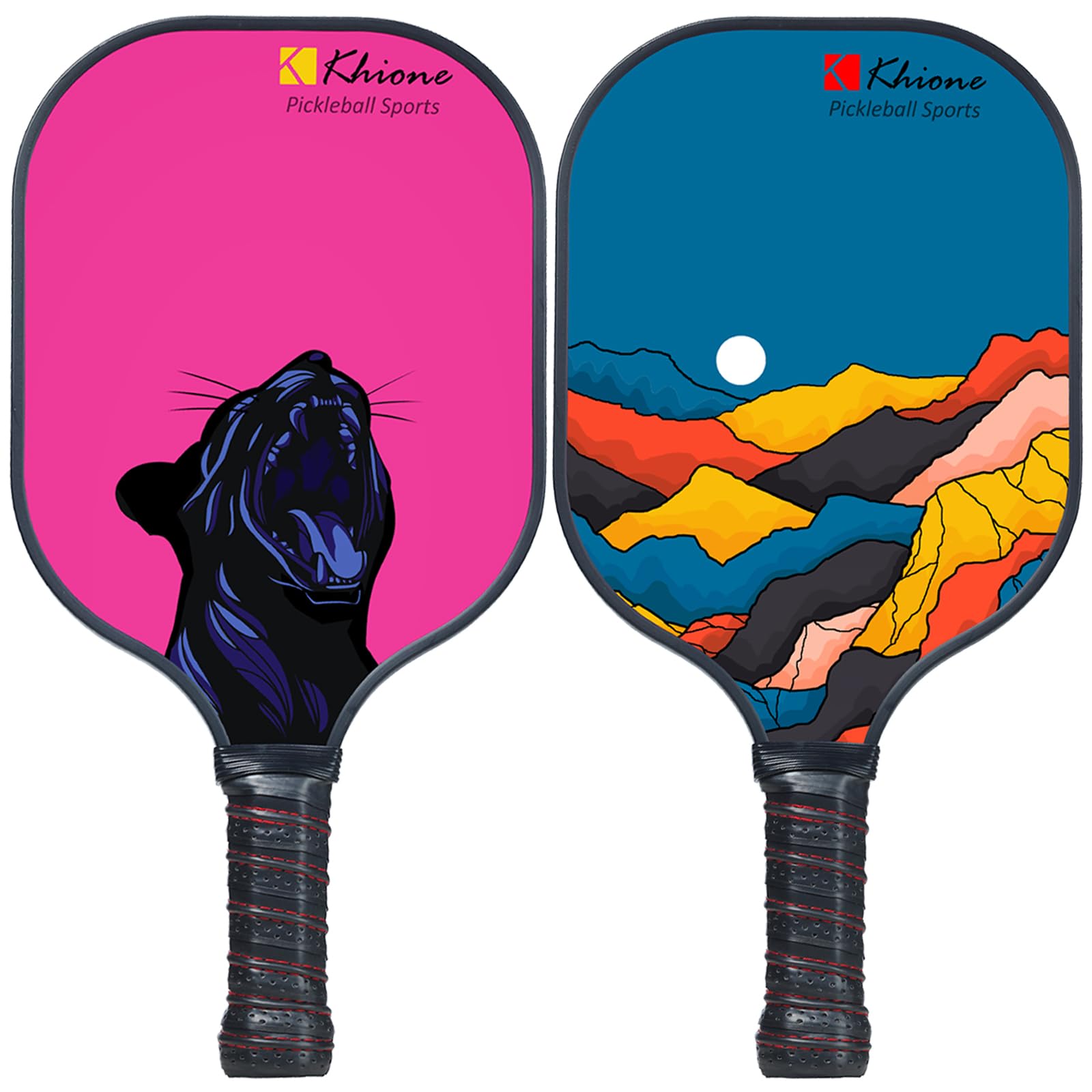 Pickleball Paddles Set of 2, Lightweight Honeycomb Core Cushion Comfort Grip Graphite Pickleball Rackets, with 2 Racquets, 4 Balls, 2 Additional Grips, 1 Carry Bag. (Pure)