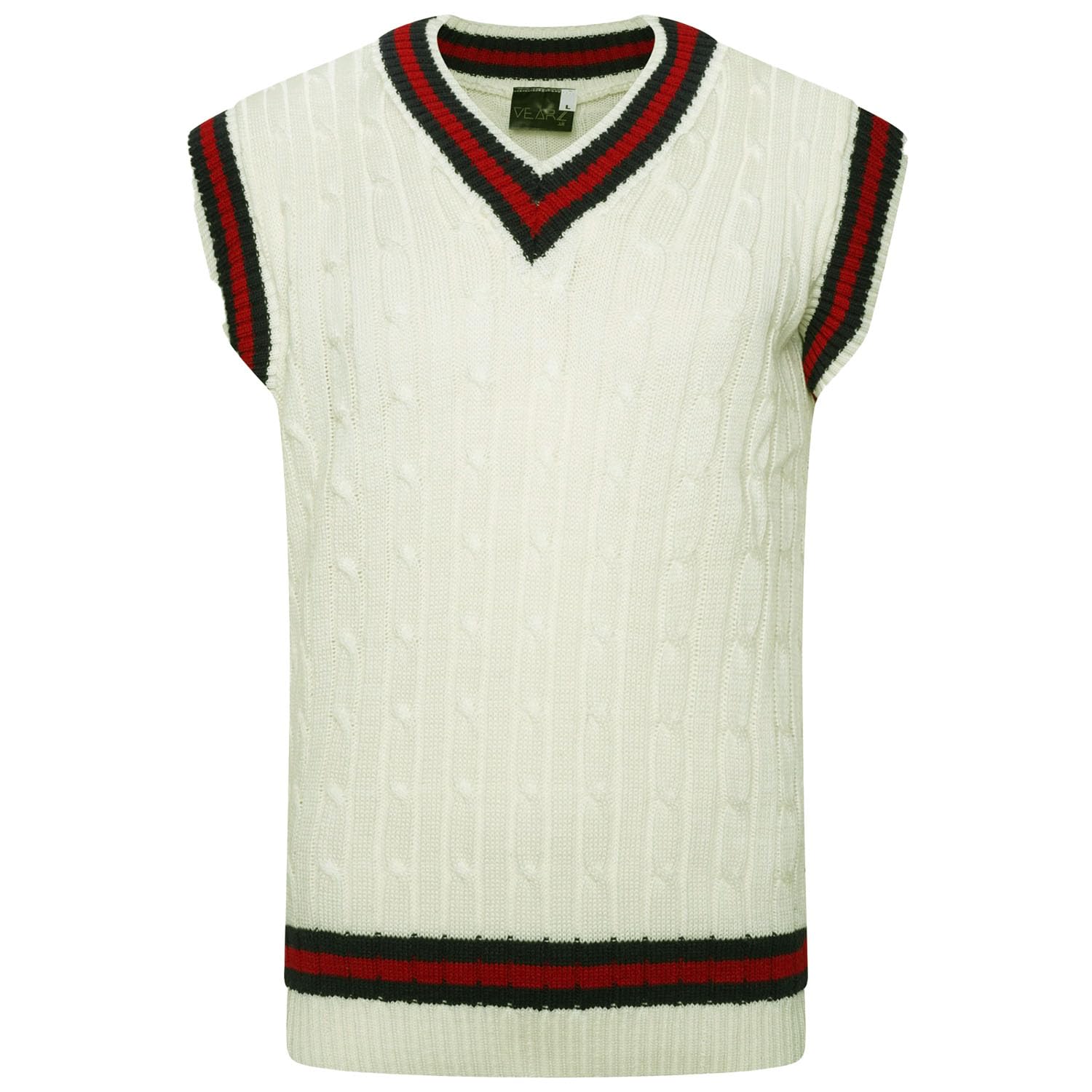 VEARZ® Pull de cricket sans manches à col en V pour adulte - Uni - Unisexe - Classique - Pour le bureau - Décontracté - Pour le sport - Taille S à 2XL