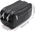 Toiletry Bags, Sumnacon Unisex PU Leather Waterproof Travel Toiletry Bag Organizer Perfect for Shaving Grooming Dopp Kit & Household Business Vacation, Cosmetic Bag with Portable Handle