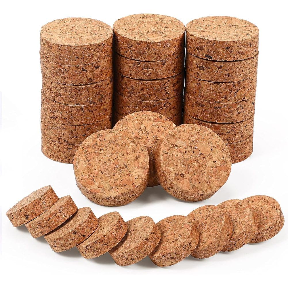 UDSKNV[KSL Non-Slip 30 Pcs Plant Pot Mat Risers Effect Indoor Outdoor Solid Corkwood Lifters for Planter Pots Flower Pots