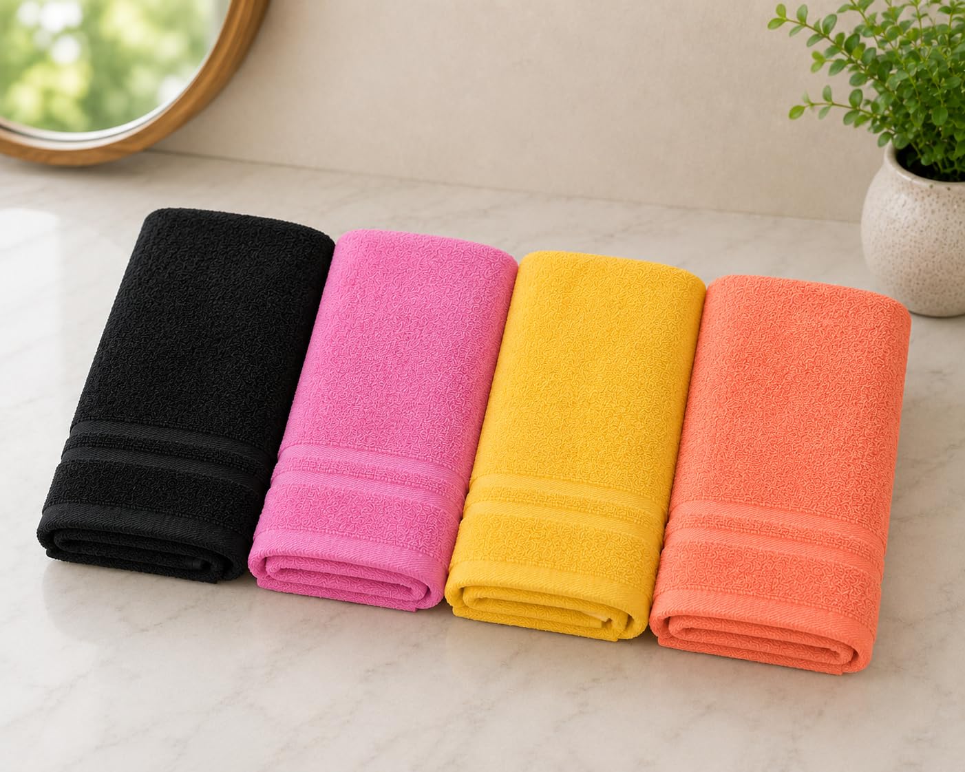 BENAVJI Hand Towel 21 x 14 CM | Ultra Soft & Super Absorbent Quick Dry Bath Towel for Men, Women & Kids | Multipurpose Bathroom, Gym & Travel Towel Pack of 4-image-13