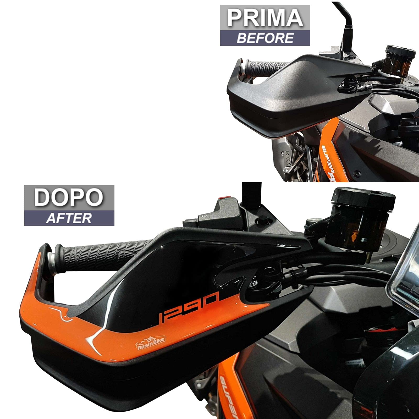 Autocollant Réservoir Moto Resin Bike - Effet Carbone 3D - 14x20.5cm - Protection KTM