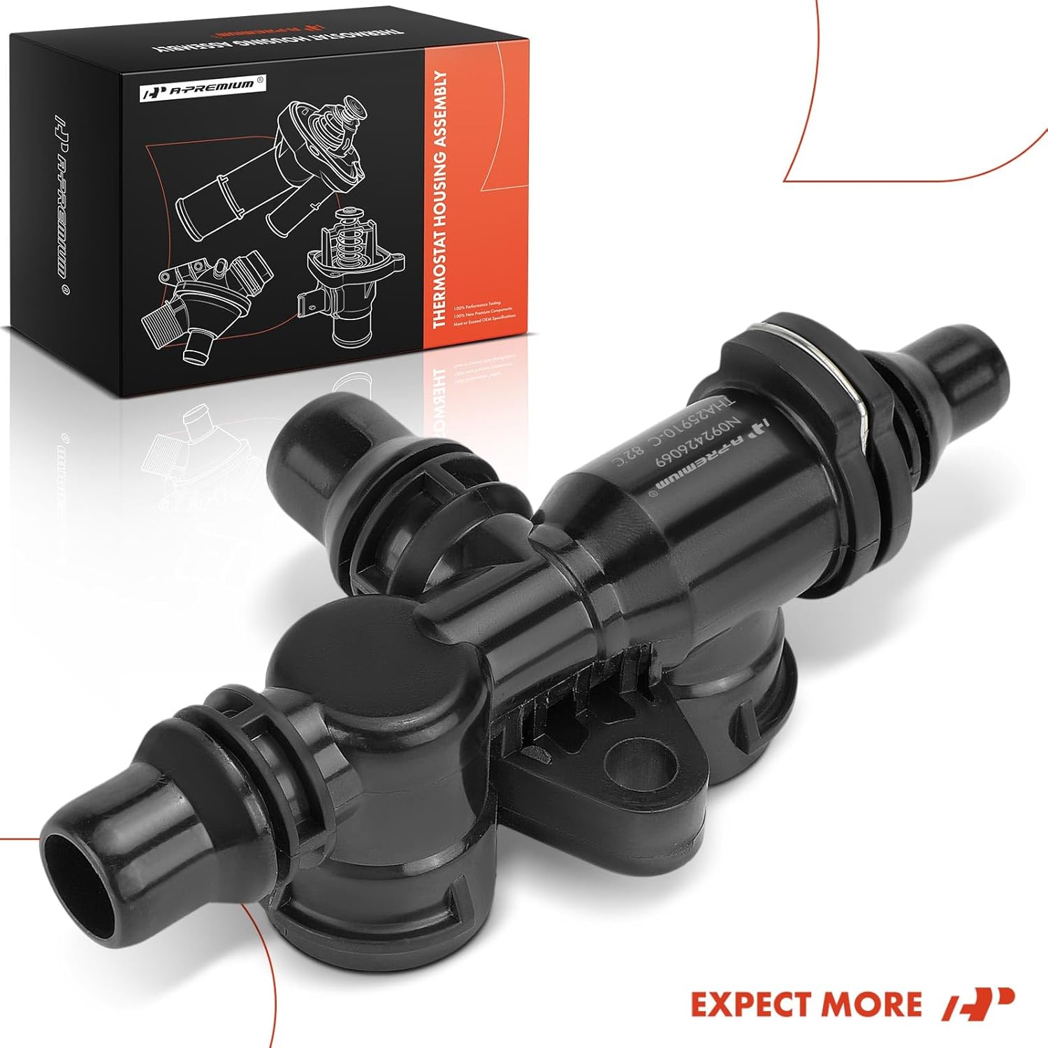 A-Premium Engine Coolant Thermostat Housing Assembly Compatible with BMW E53 Series X5 2000-2006, 4.4L 4.6L 4.8L