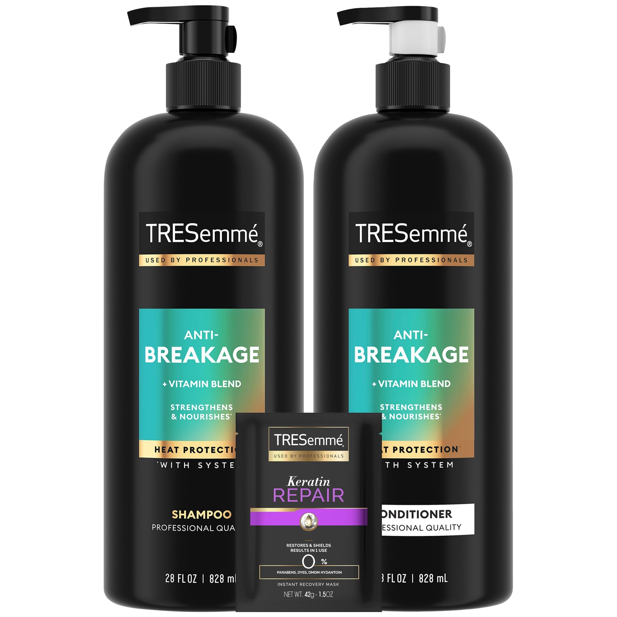 Shampoo & Conditioner, Anti-Breakage + Keratin Mask – Strengthening Products for Dry, Damaged Hair