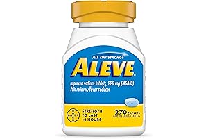 Aleve Pain Reliever and Fever Reducer Naproxen Sodium Caplets for Body Pain, 270 Count