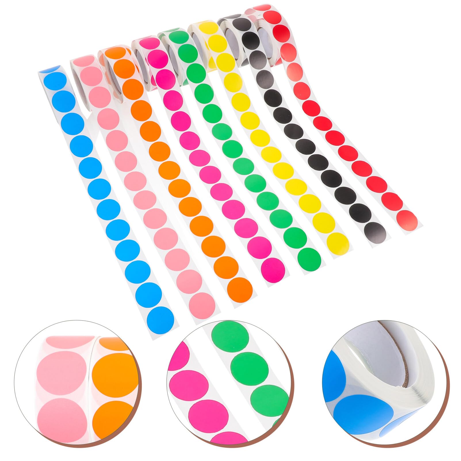 Gommettes Rondes Couleur Autocollantes Rondes, pastille Autocollante de Couleur, Gommettes Autocollantes Rondes Autocollantes Pois (500