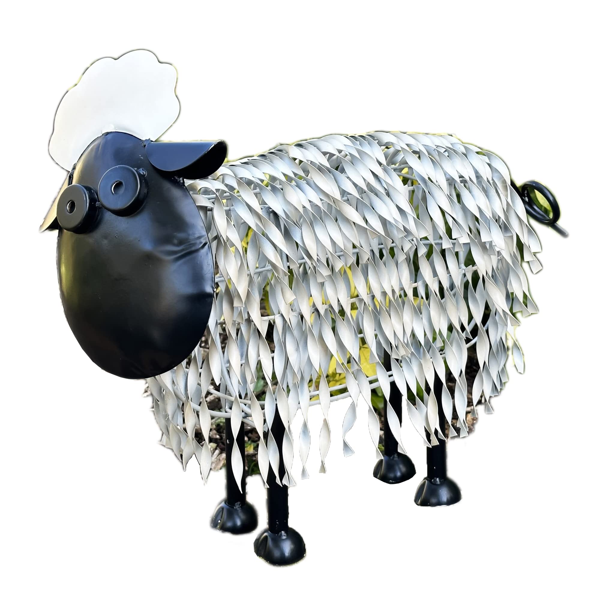 Darthome White Metal Garden Sheep 50Cm Outdoor Lamb Animal Art Statue Ornament Sculpture