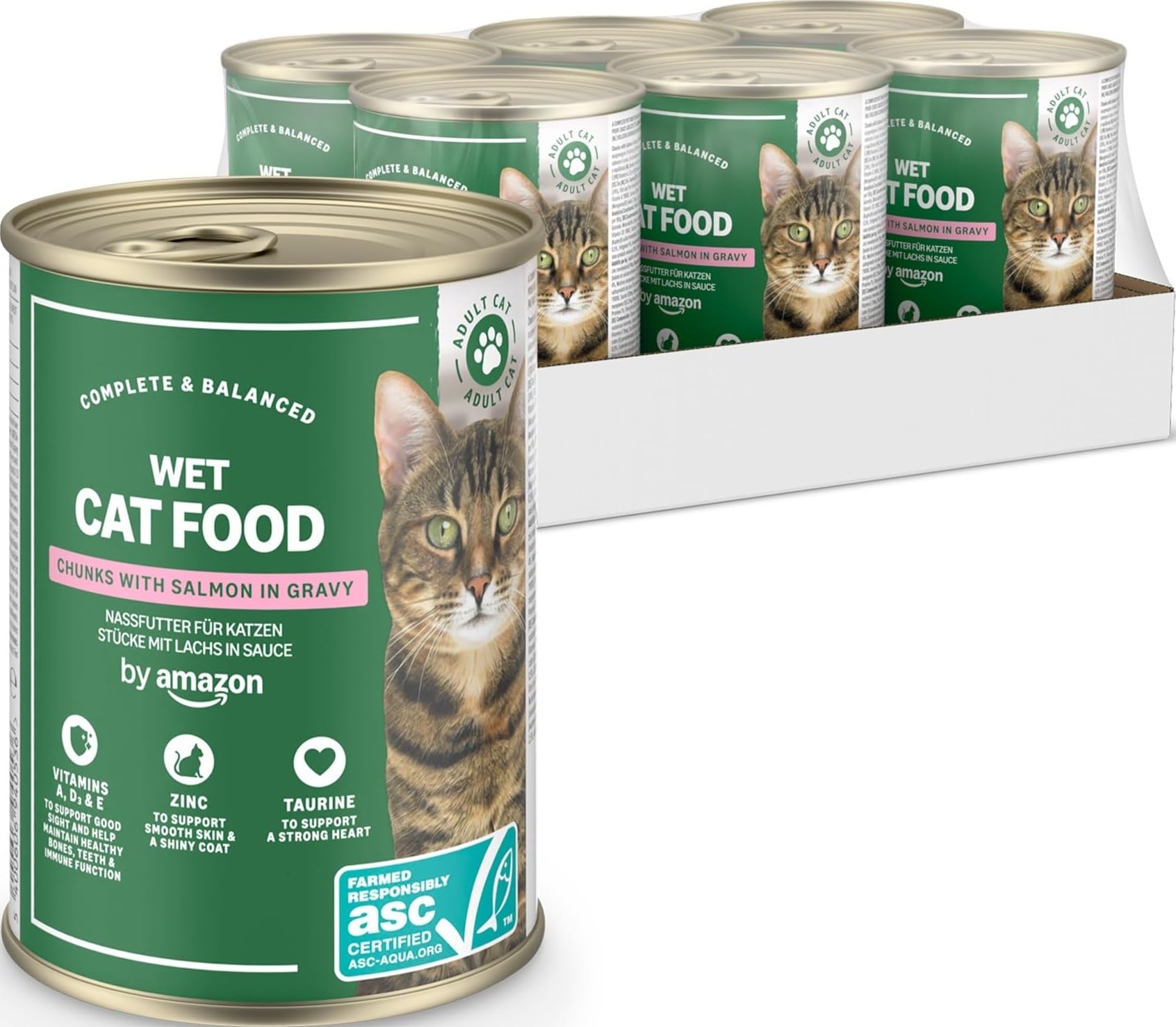 by Amazon Wet Cat Food, ASC Salmon Chunks in Gravy 6x415g