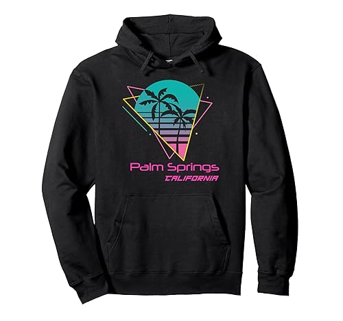 Retro Palm Springs California Pullover Hoodie