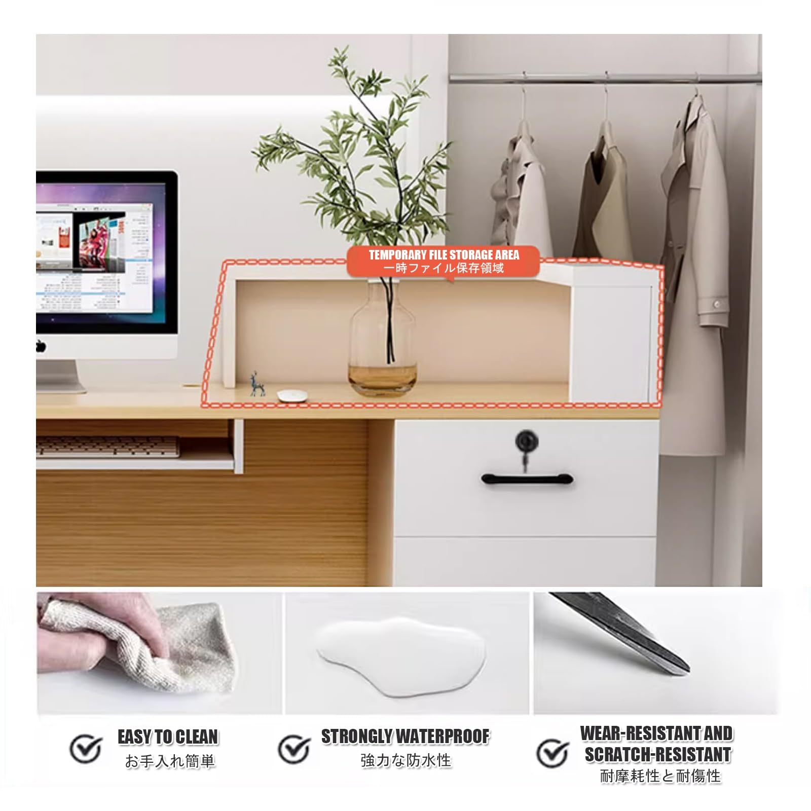Thekentisch, Einzelhandelstheke, Rezeption mit Theke, kleine Einzelhandelskasse, for Lobbys, Salons, Einzelhandel, Home Offices, Empfangsräume(Gray,Right_L80CM/31.5IN)