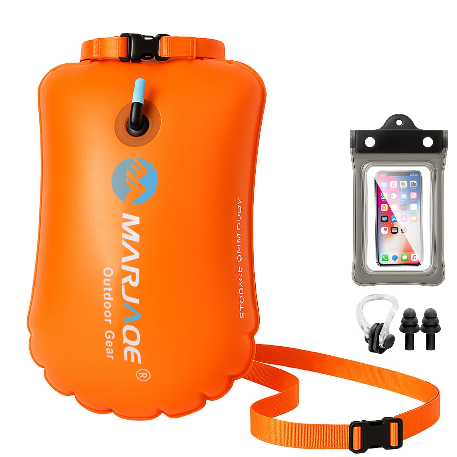 Bolla Natación y Mochila Estanca 20L Boya Hinchable Impermeable para Aguas Abiertas Kayak Triatlón Surf Snorkel