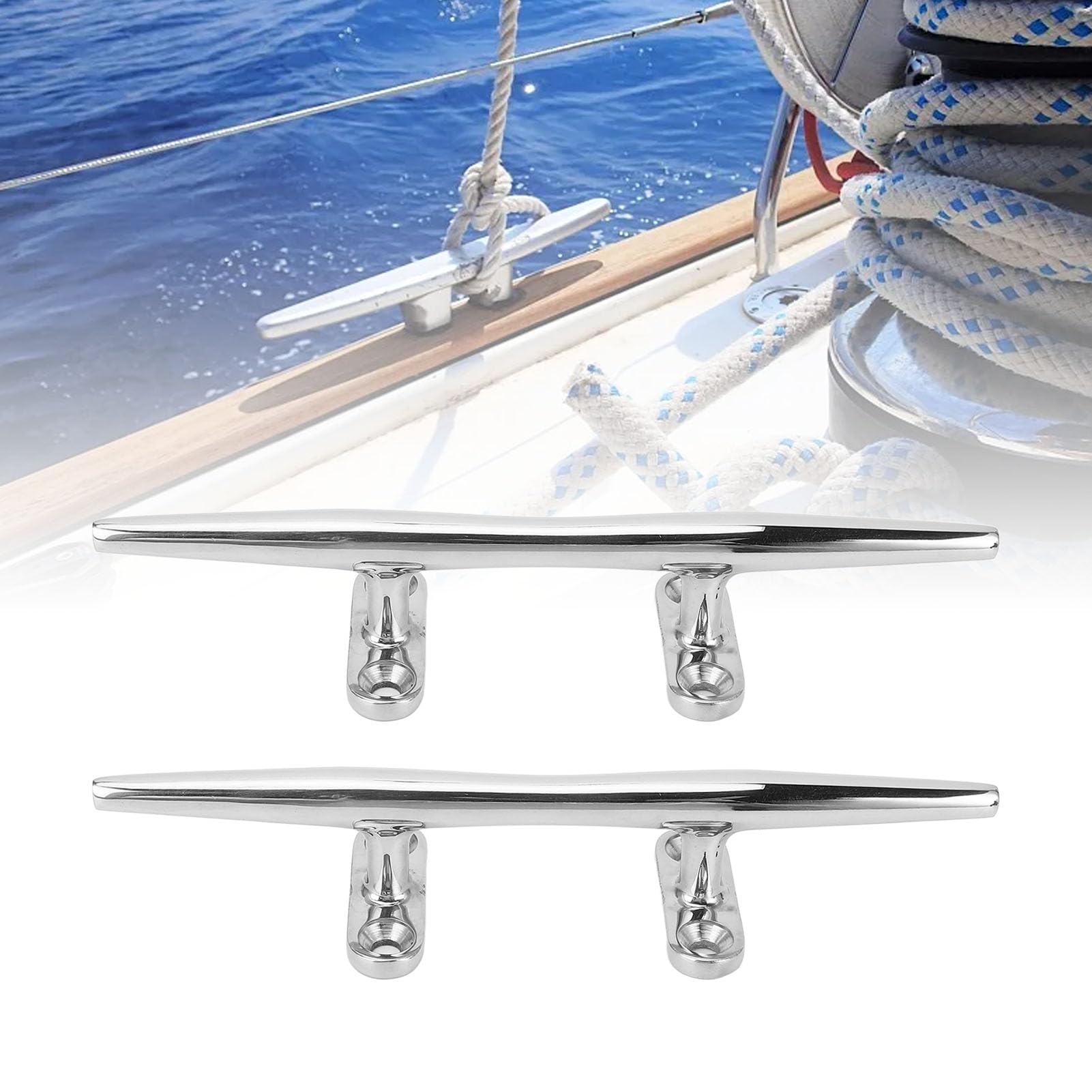 Open Base Boat Cleat, Heavy Duty Marine Cleat for Secure Docking Stainless Steel Easy Installation Tie Docks Piers Watercraft Ideal Small to Medium Boats Applications Saltwater