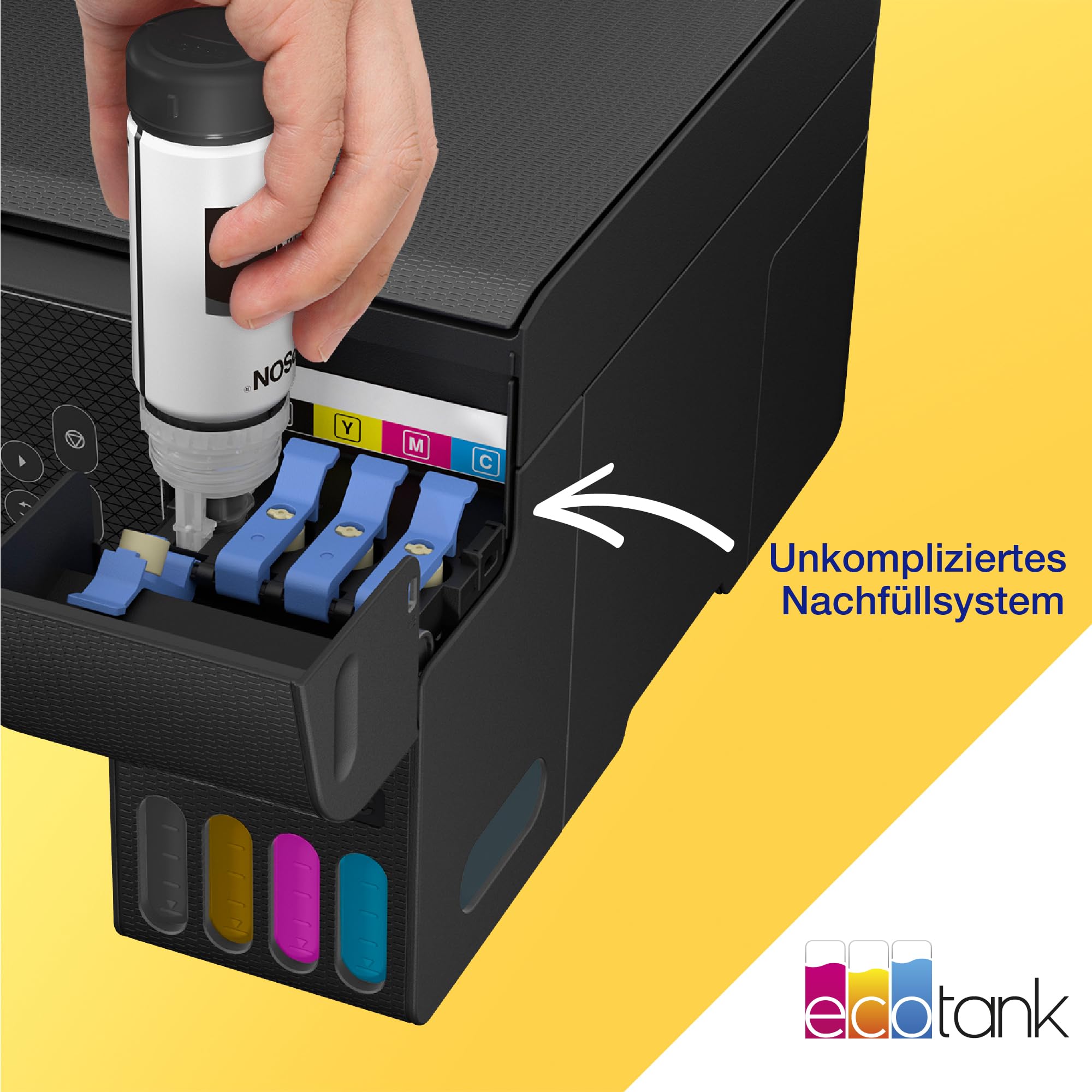 Epson EcoTank ET-2870 Tintentankdrucker WLAN A4 Drucken Kopieren Scannen LCD-Display