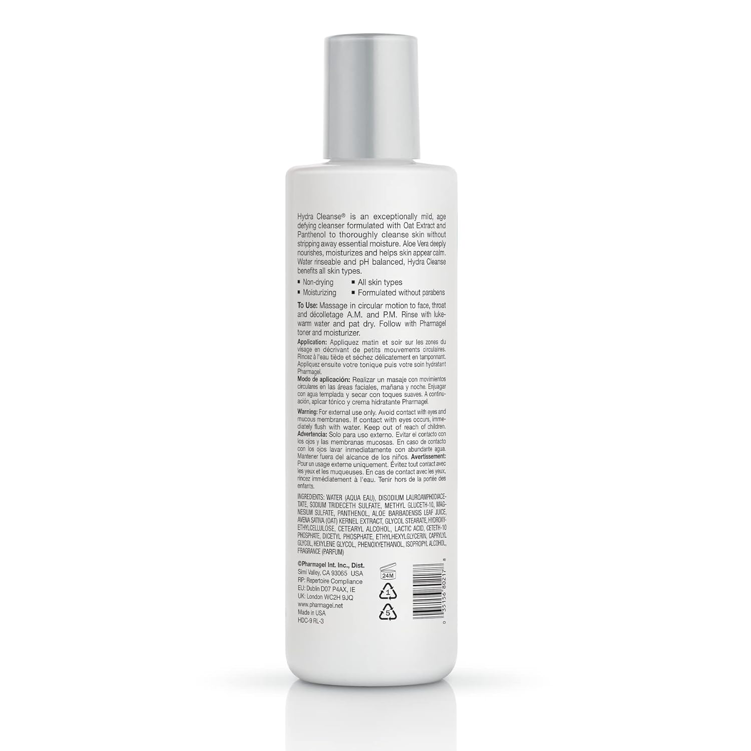 Pharmagel Hydra Cleanse Water Rinseable Facial Cleanser for All Skin Types | Natural Face Wash | Hydrating, Age Defying, and Revitalizing Face Cleanser | 8.5 fl. oz. - Image 2