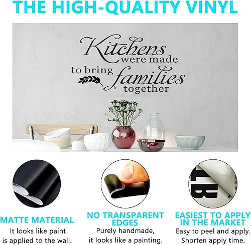 Miniatura 2 de Decoración de pared para comedor, calcomanías de pared de cocina, (fácil de aplicar), calcomanías de pared de vinilo con citas motivacionales de