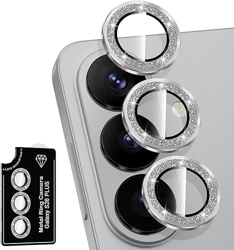 Miniatura 305 de Protector de lente de cámara para Samsung Galaxy S25 FE, cubierta individual de lente de vidrio templado con anillo de metal, [fuerte adsorción]