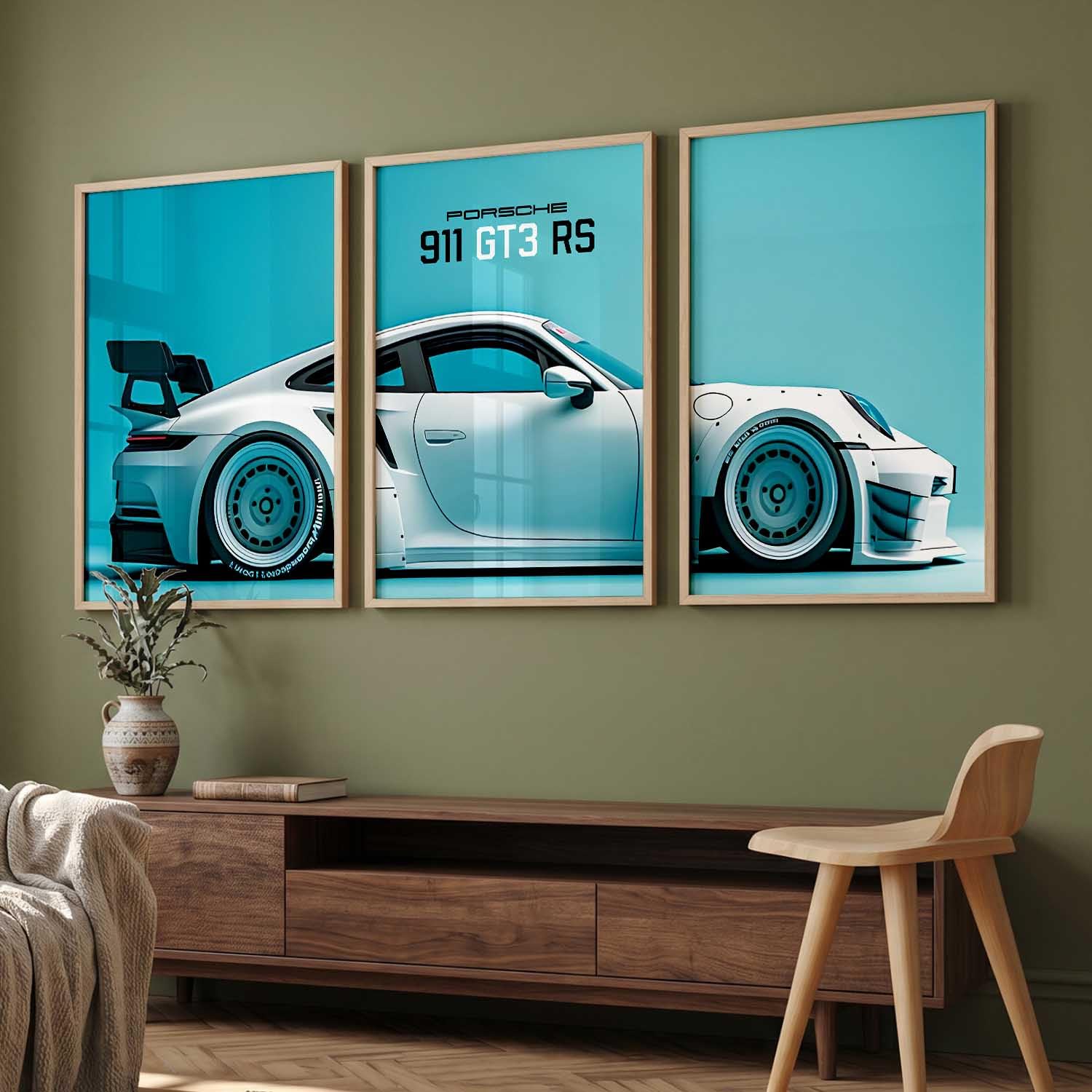Porsche Car Posters - Set of 3 Framed Wall Art -9 Porsche Car Posters - Set of 3 Framed Wall Art -9