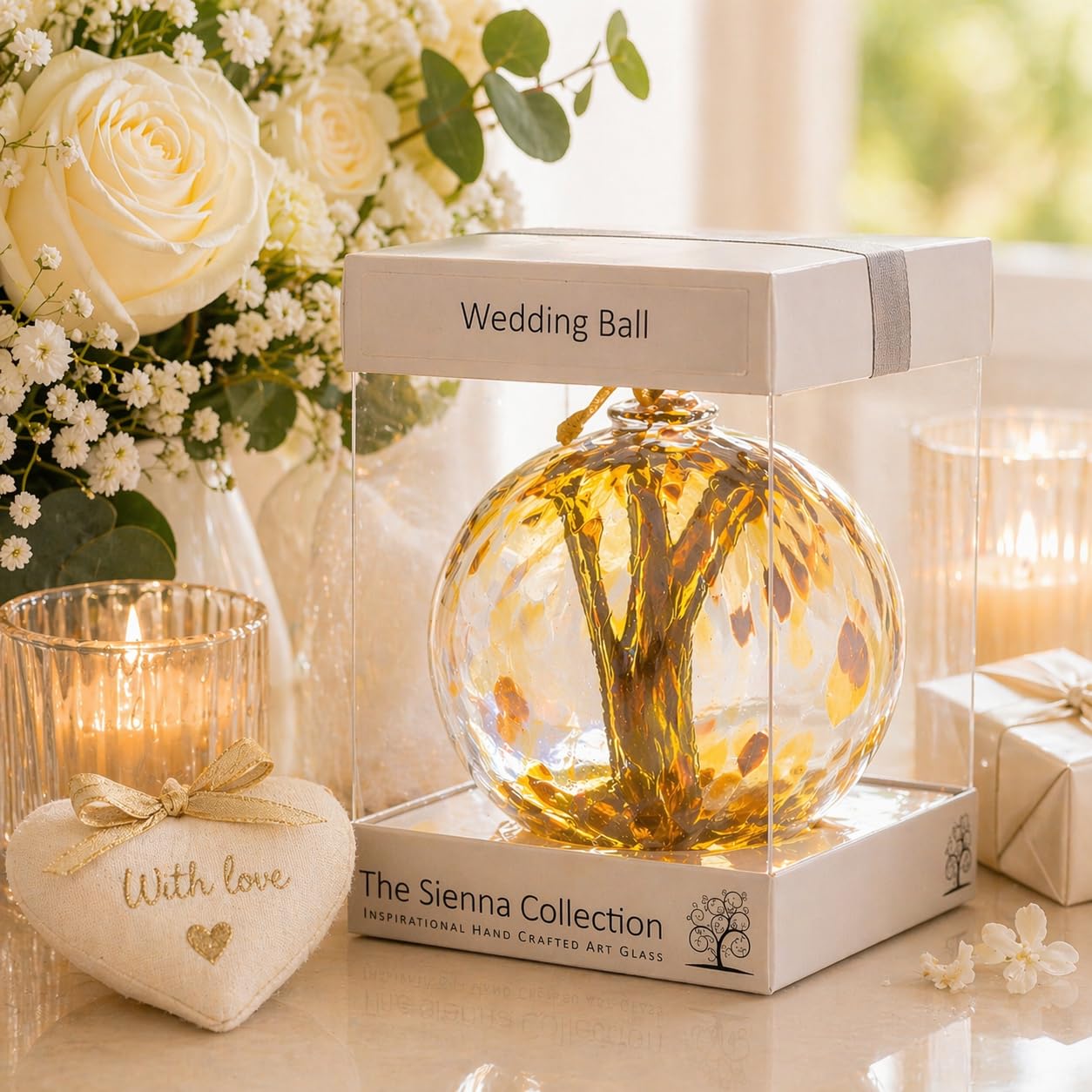 Sienna Glass Gold Wedding Gift Spirit Ball Pastel