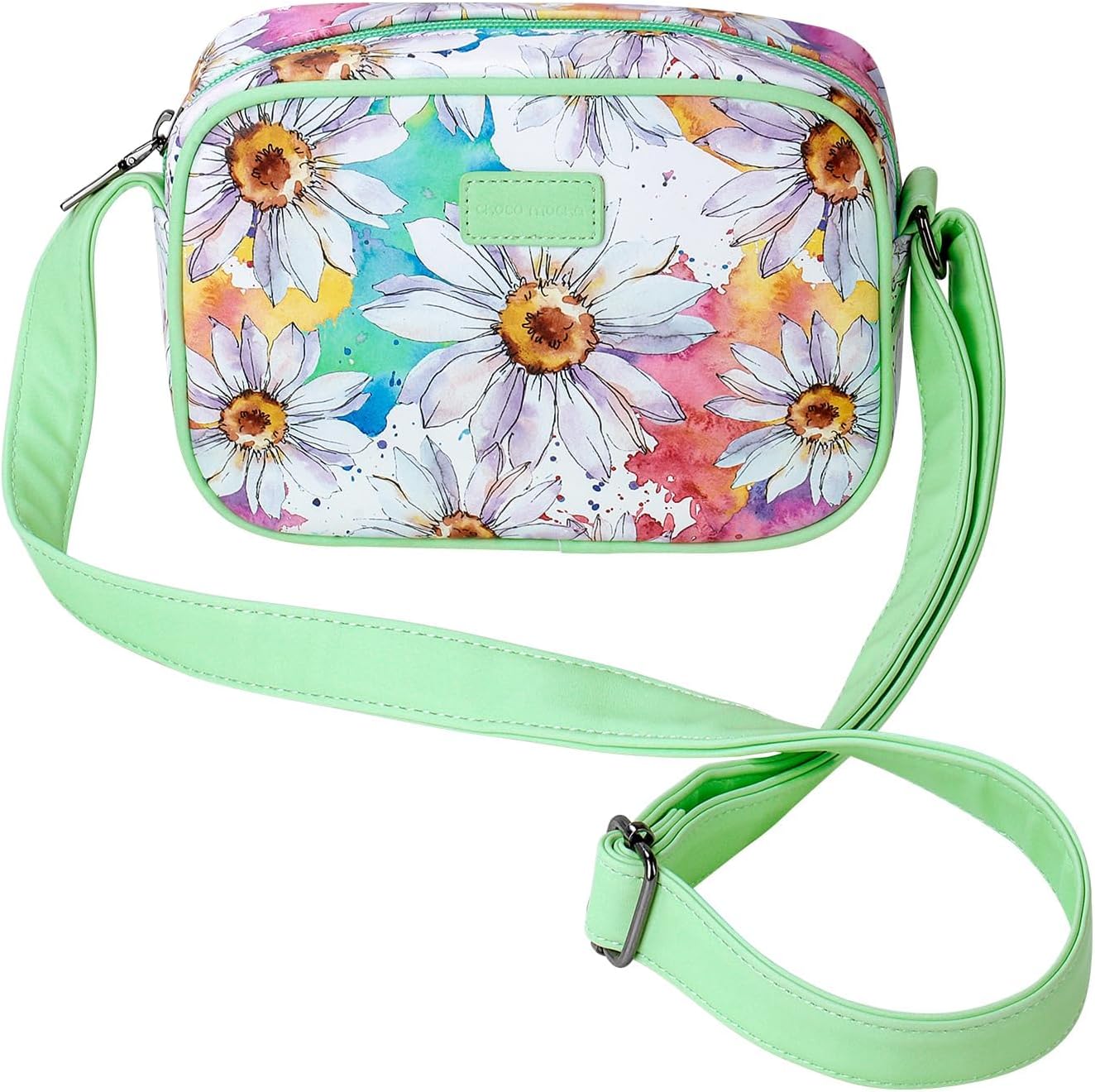 Choco Mocha Daisy Crossbody Purse for Girls, Leather Small