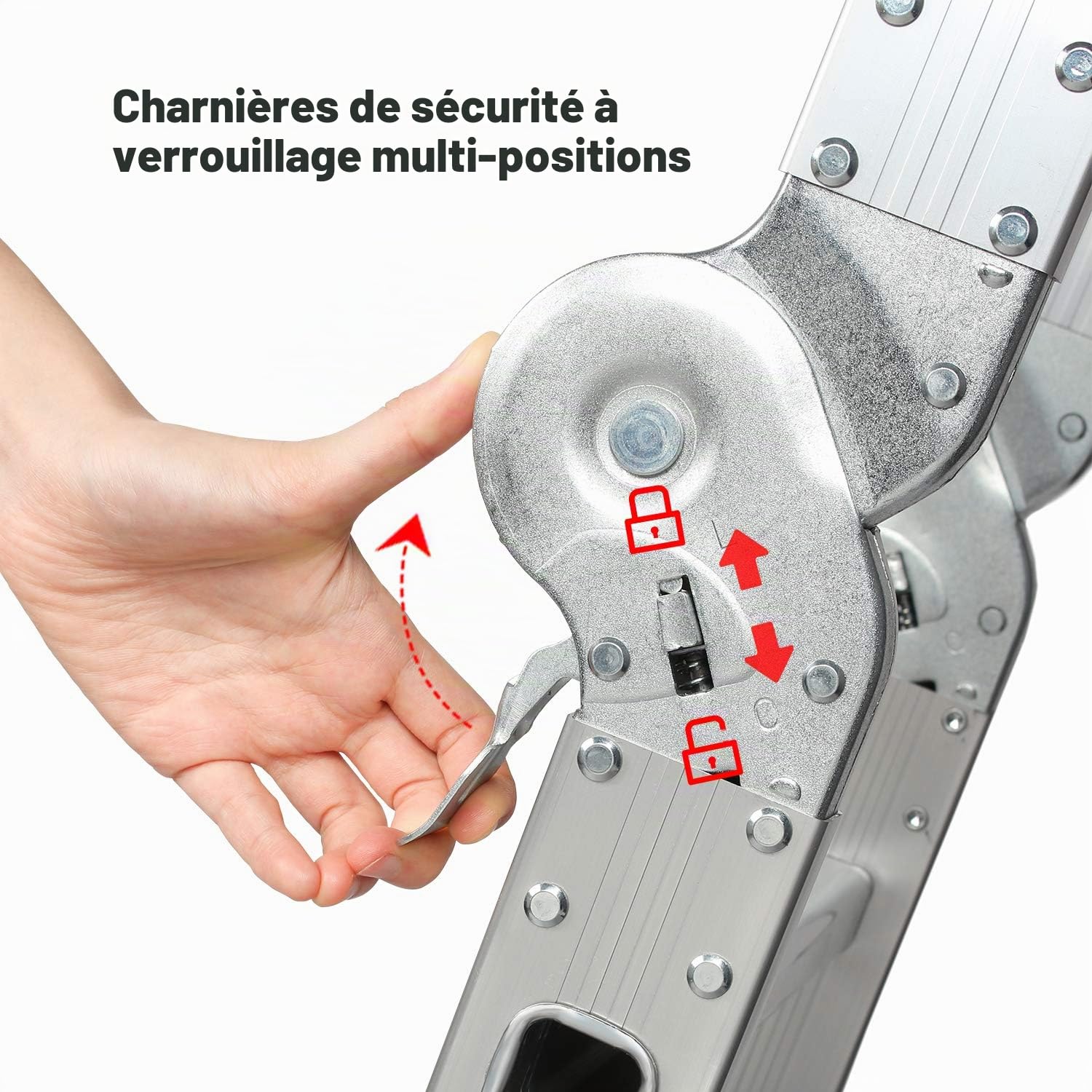Todeco 6 en 1 Échelle Pliante, 4.7m Télescopique Aluminium Multifonction