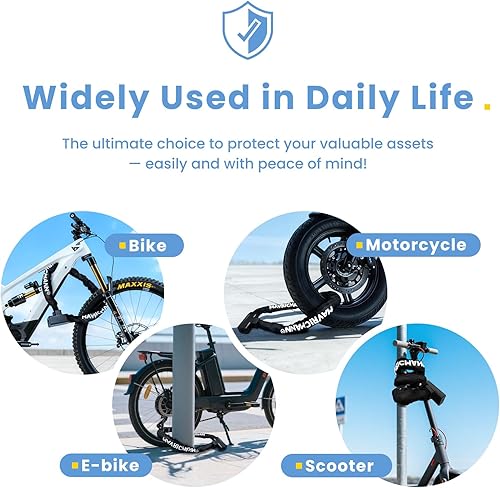 Miniatura 6 de Candado de cadena para bicicleta, 3.3 pies de largo, 0.315 in (0.315 pulgadas) de grosor, cerraduras antirrobo para bicicleta, cerradura de