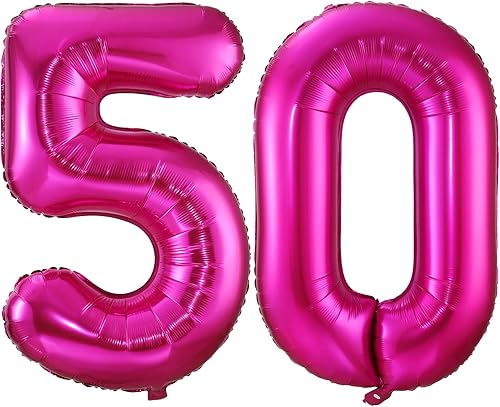 Miniatura 7 de Globo rosa intenso del número 10, globo de 40 pulgadas para cumpleaños número 10, globos de aluminio de Mylar con el número 10, globos grandes