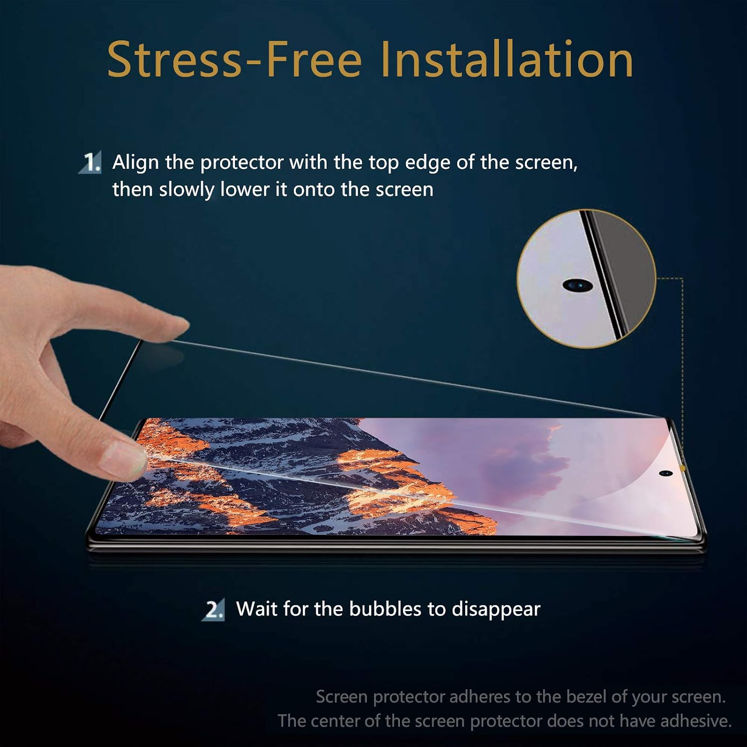 [2+2 Pack] Galaxy S21 Ultra Screen Protector, 9H Tempered Glass, Ultrasonic Fingerprint Compatible,3D Curved, HD Clear for Samsung S21 Ultra 5G Glass Screen Protector