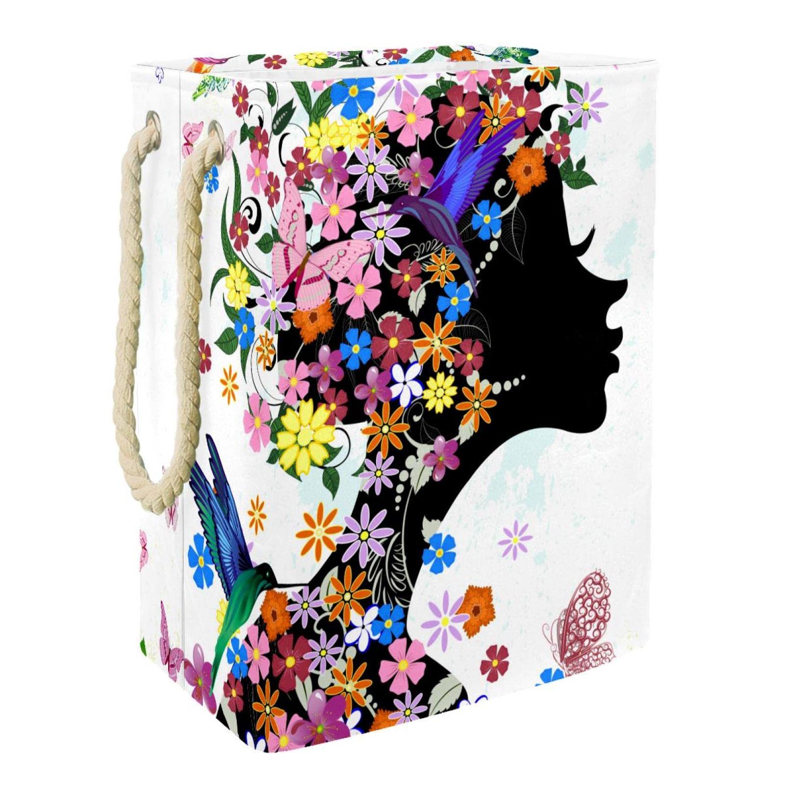 Panier à linge pour fille fée et papillons, idéal dortoir universitaire