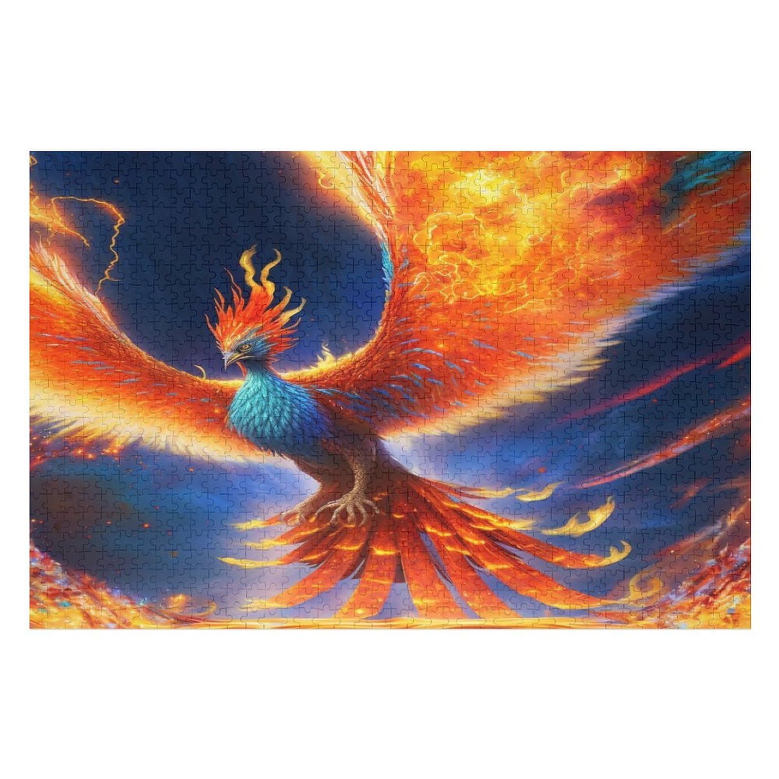 Legendary Blue Phönixes Papierpuzzle 2000 Teile, Knobelspiele Für Erwachsene, Teenager, Puzzles Unmögliche - Kinder Puzzle Zimmer Deko70x100cm