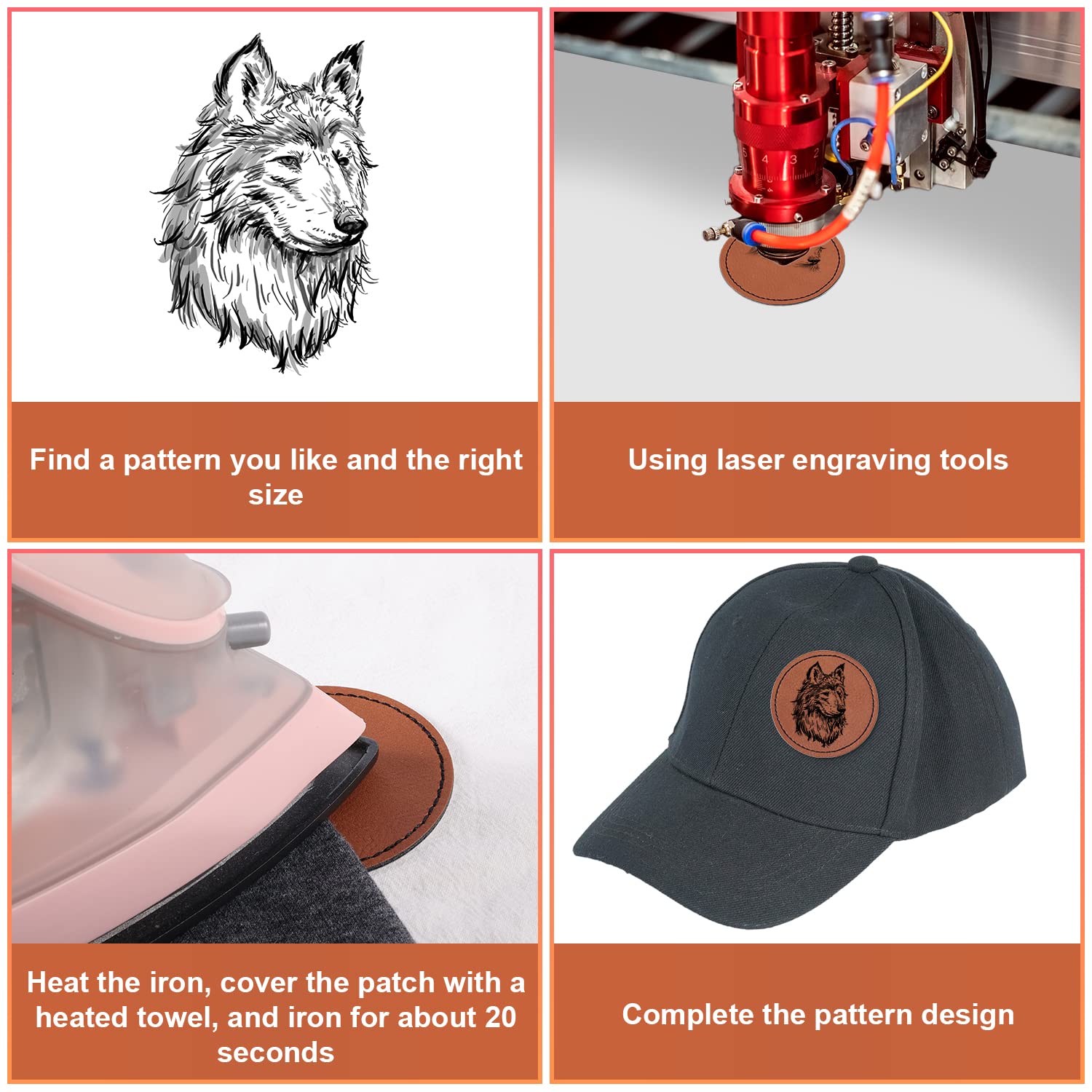 40 Toppe Termoadesive In Pelle Per Riparazioni - Autoadesive Per Vestiti, Divani E Borse | Marrone 7.6x5.1cm - Foto 8