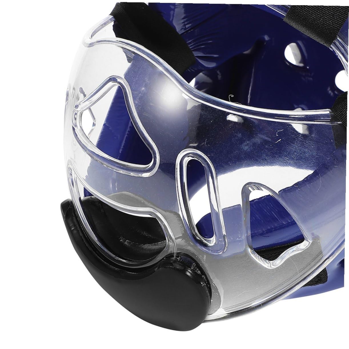 Casco Protettivo Arti Marziali Ragazzi Visiera Completa Blu | Spugna Pu Plastica, Leggero e Regolabile, per Pratica e Sport da Contatto