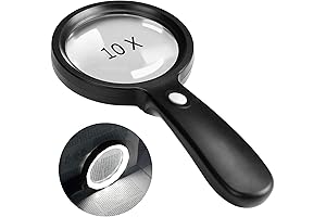 10x Magnifying Glass with Light & Stand for Seniors & Professionals