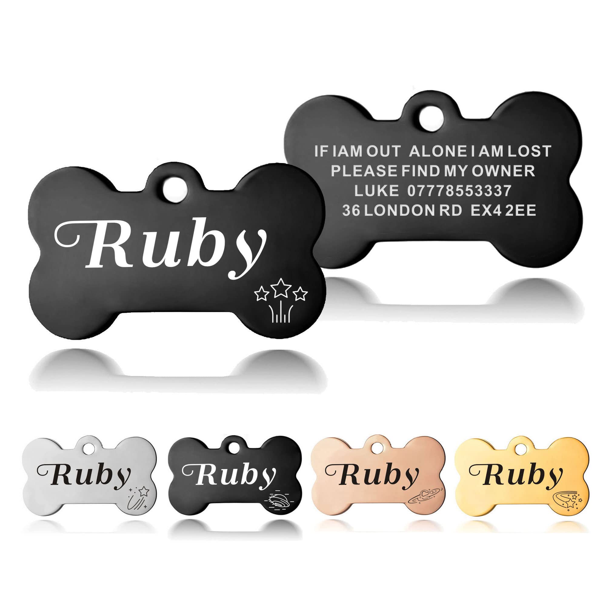 Dog Tag Personalized ID Tags for Dogs Cats Pets Tag Custom Collar Engraved Stainless Steel Funny Name Tag for Dog Cat Puppy Pet Kitty 2 Sizes S/L