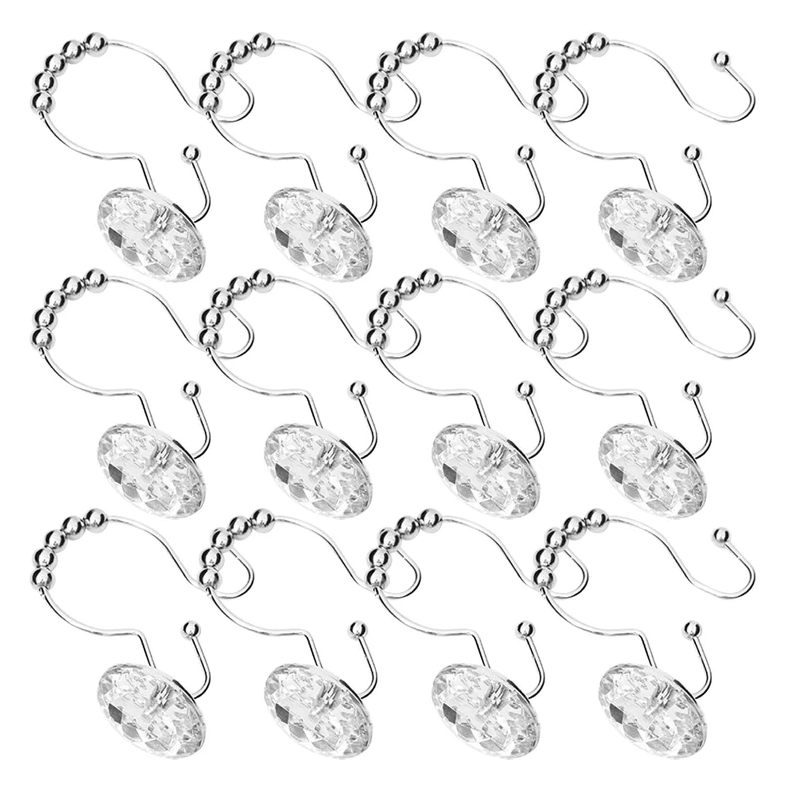 cafe curtain rings 24Pcs Bathroom Curtain Hooks Metal Decorative Shower Holdbacks Drapery Tiebacks Rod Rings