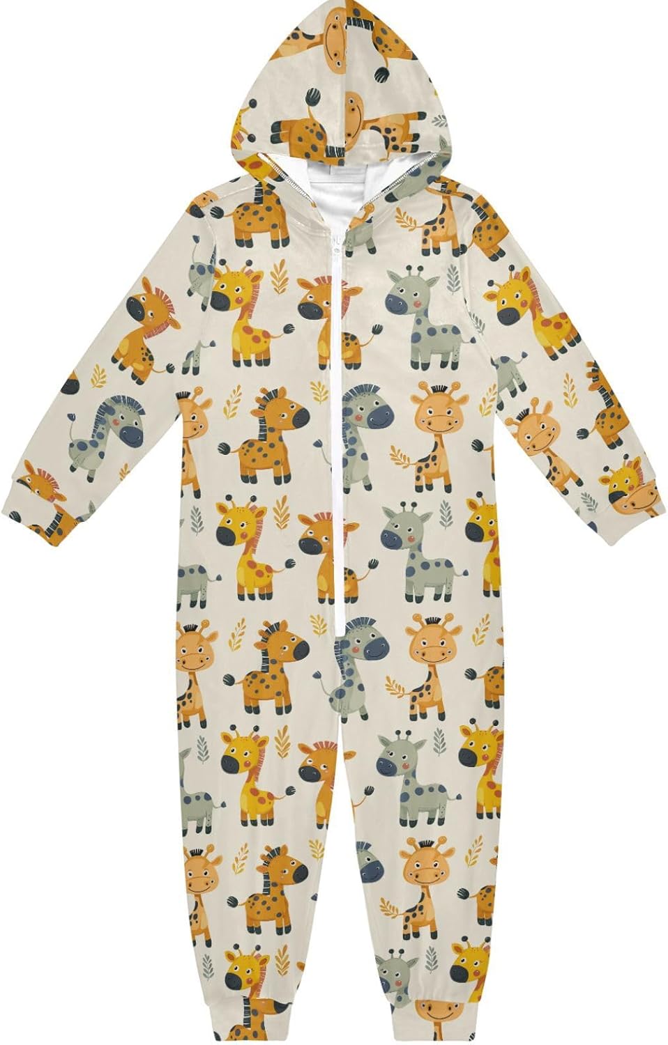 Onesie Pajamas Soft Warm Hooded One-Piecing Loungewear Sleepwear for Parties Sleepovers 4-14Y